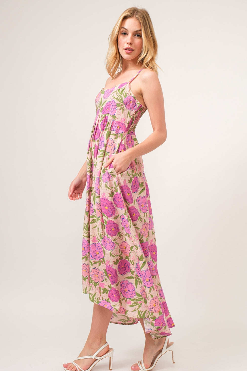 And The Why Floral High-Low Hem Cami Dress