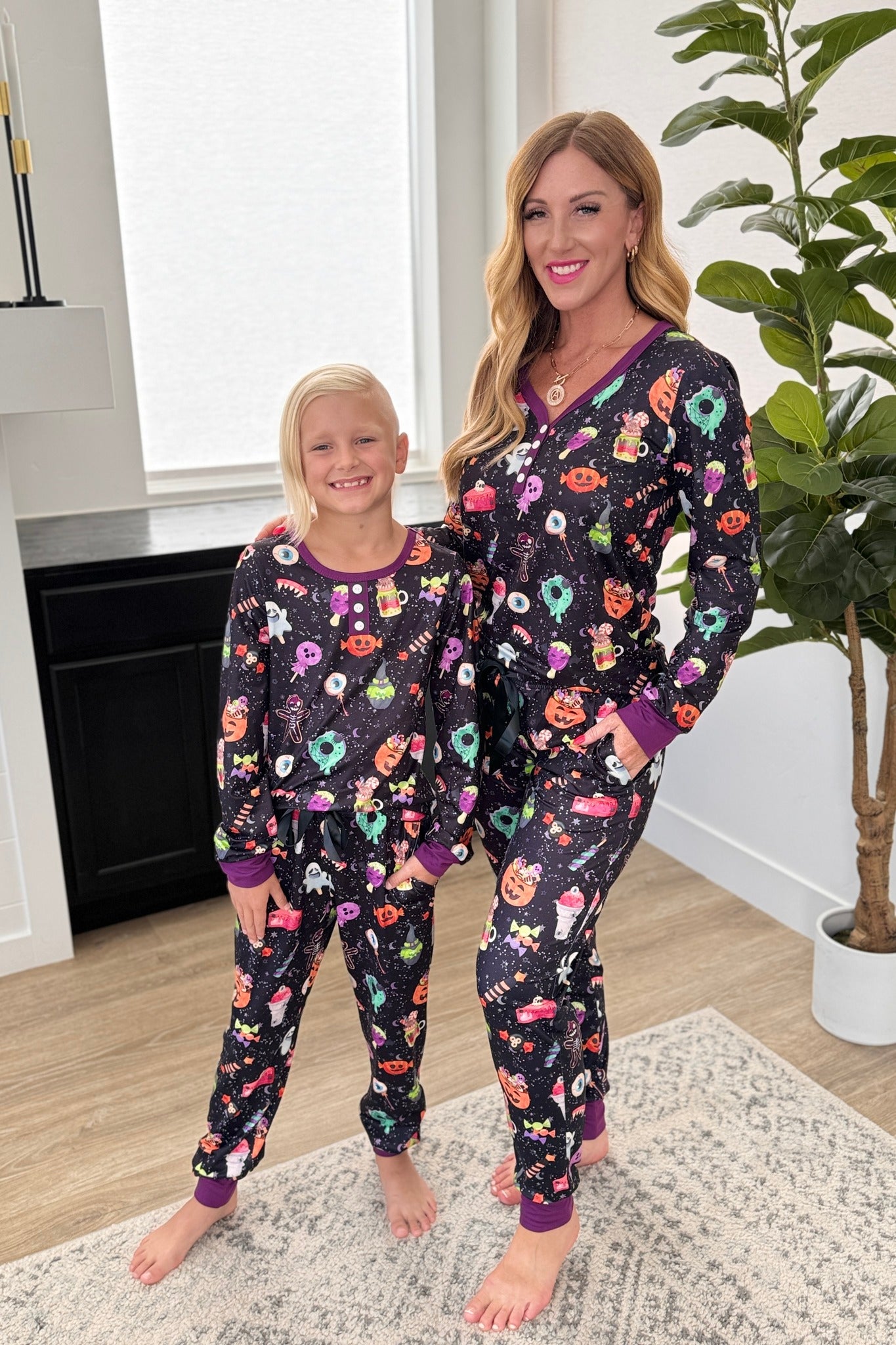 PREORDER: Matching Halloween Jogger Pajama Set in Four Prints