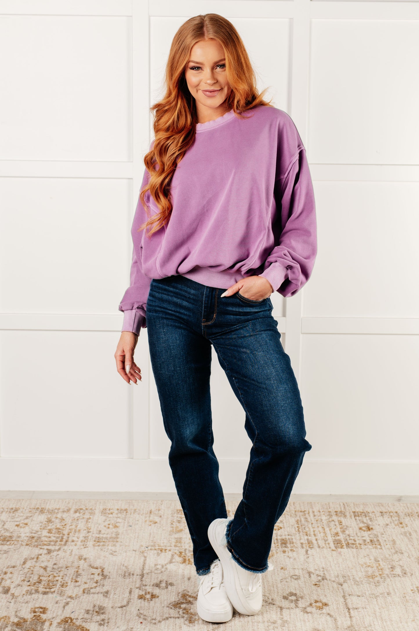 Beyond the Basics Pullover in Violet