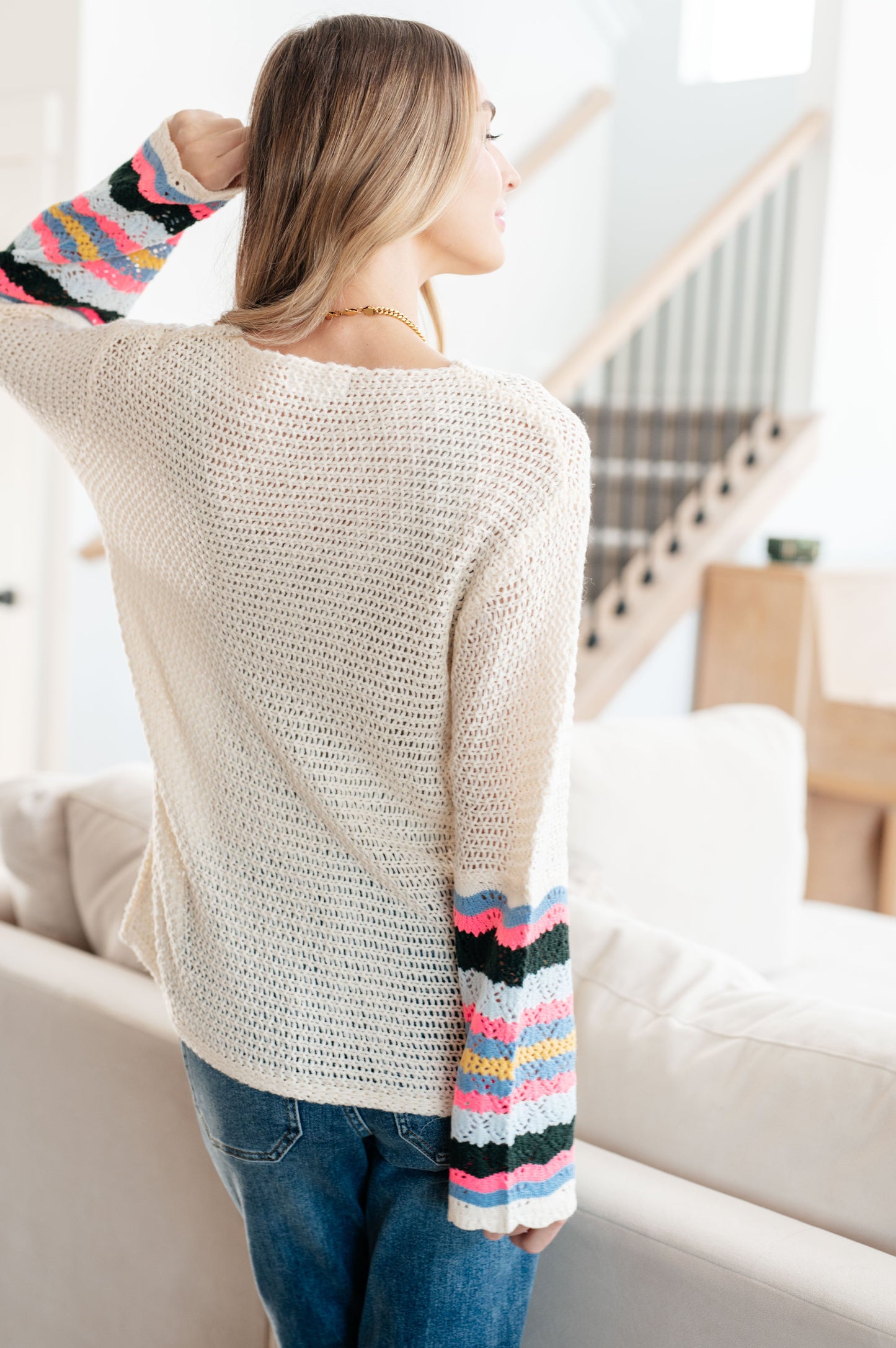 End of the Story Striped Sleeve Sweater