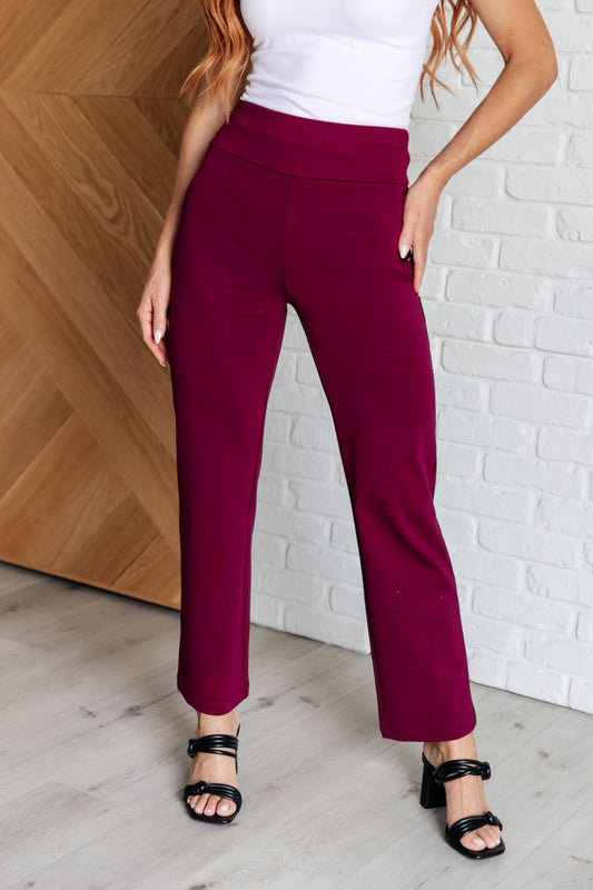 Magic Straight Pants in Wine