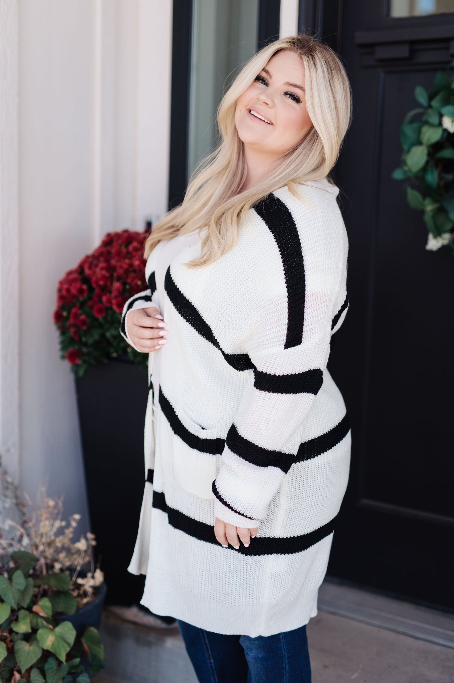 Brighter is Better Striped Cardigan in Ivory