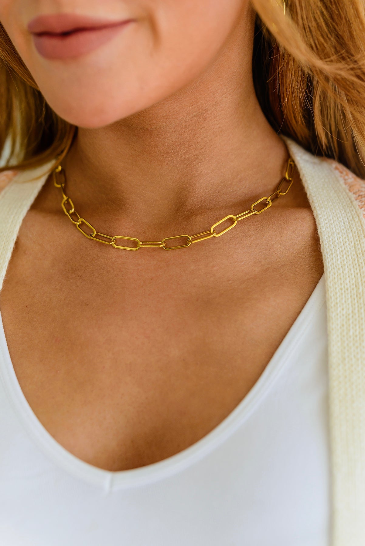 Classic Paper Clip Chain Necklace