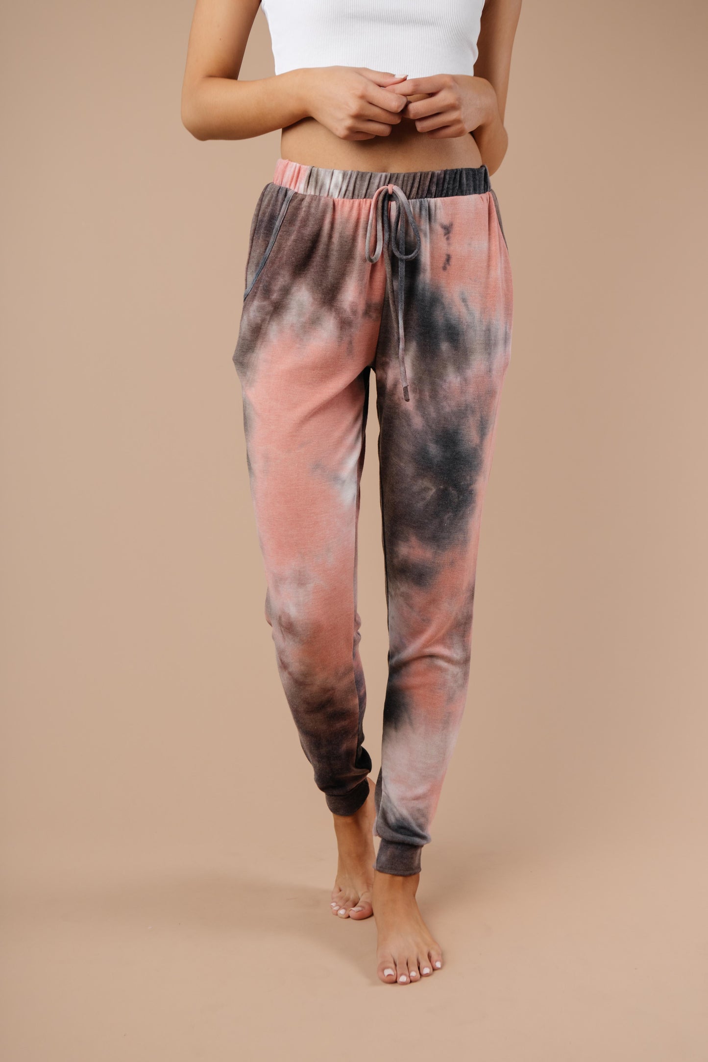 Forgotten Dreams Tie Dye Joggers In Mauve