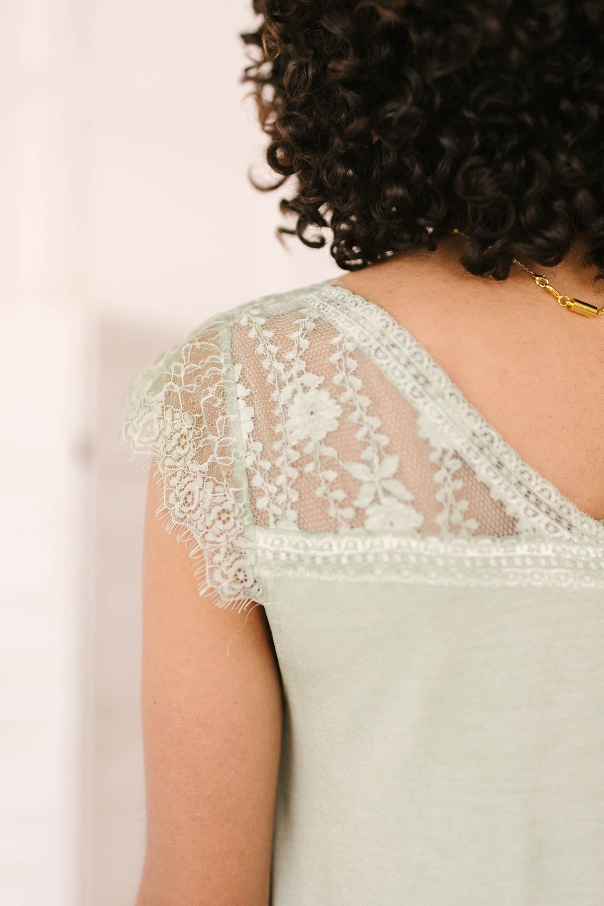 Garden and Lace Top in Sage