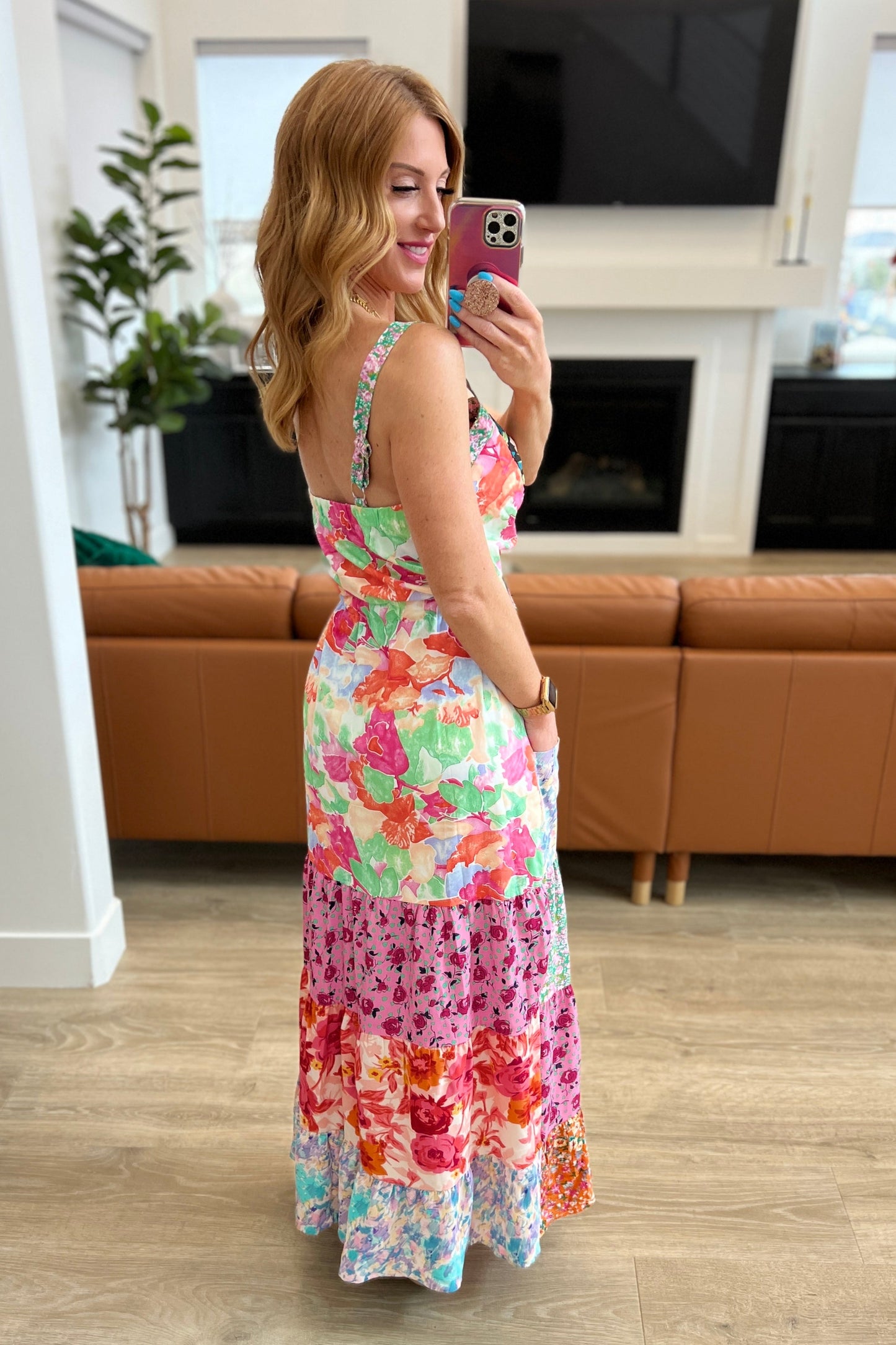 I'm Just a Girl Mixed Print Maxi Dress