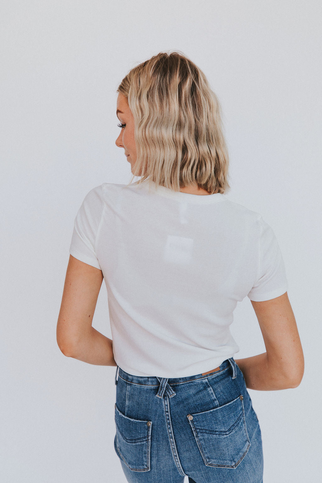 Let's Meet Later Basic Tee - White