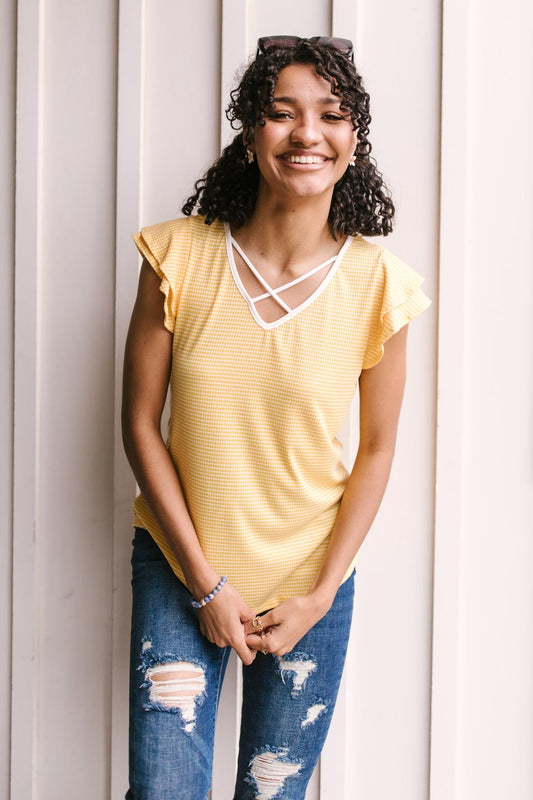 Out of Town Top in Yellow