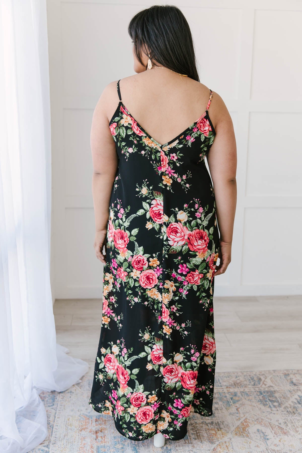 Stuck With Me Floral Maxi in Black