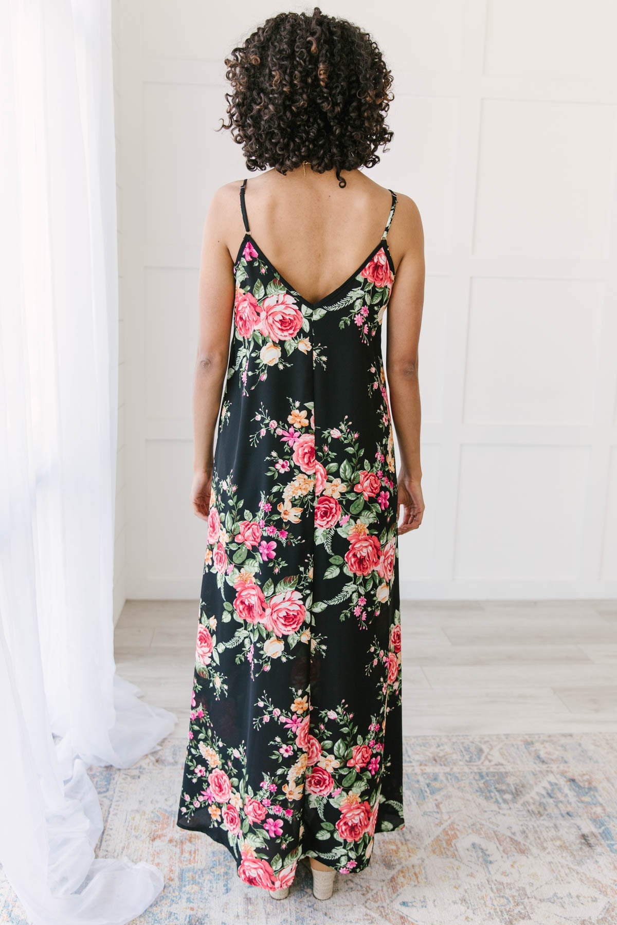 Stuck With Me Floral Maxi in Black