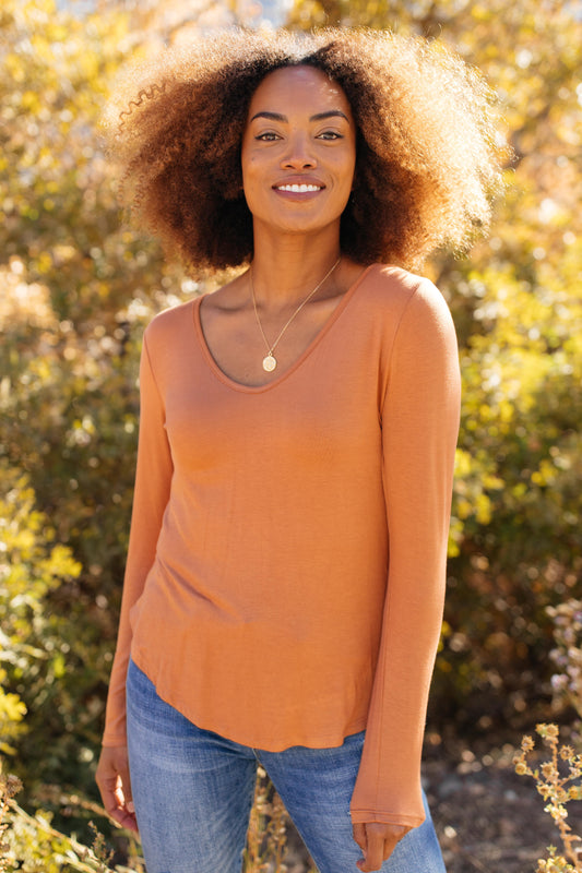 The Wendi Top in Harvest Orange