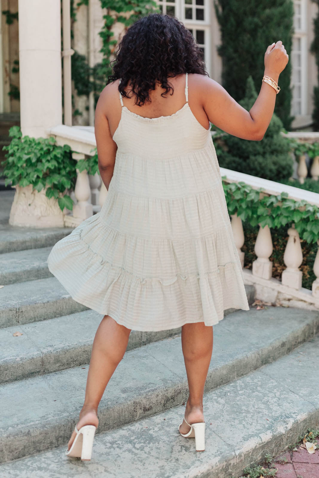 Tiered Halter Dress in Sage