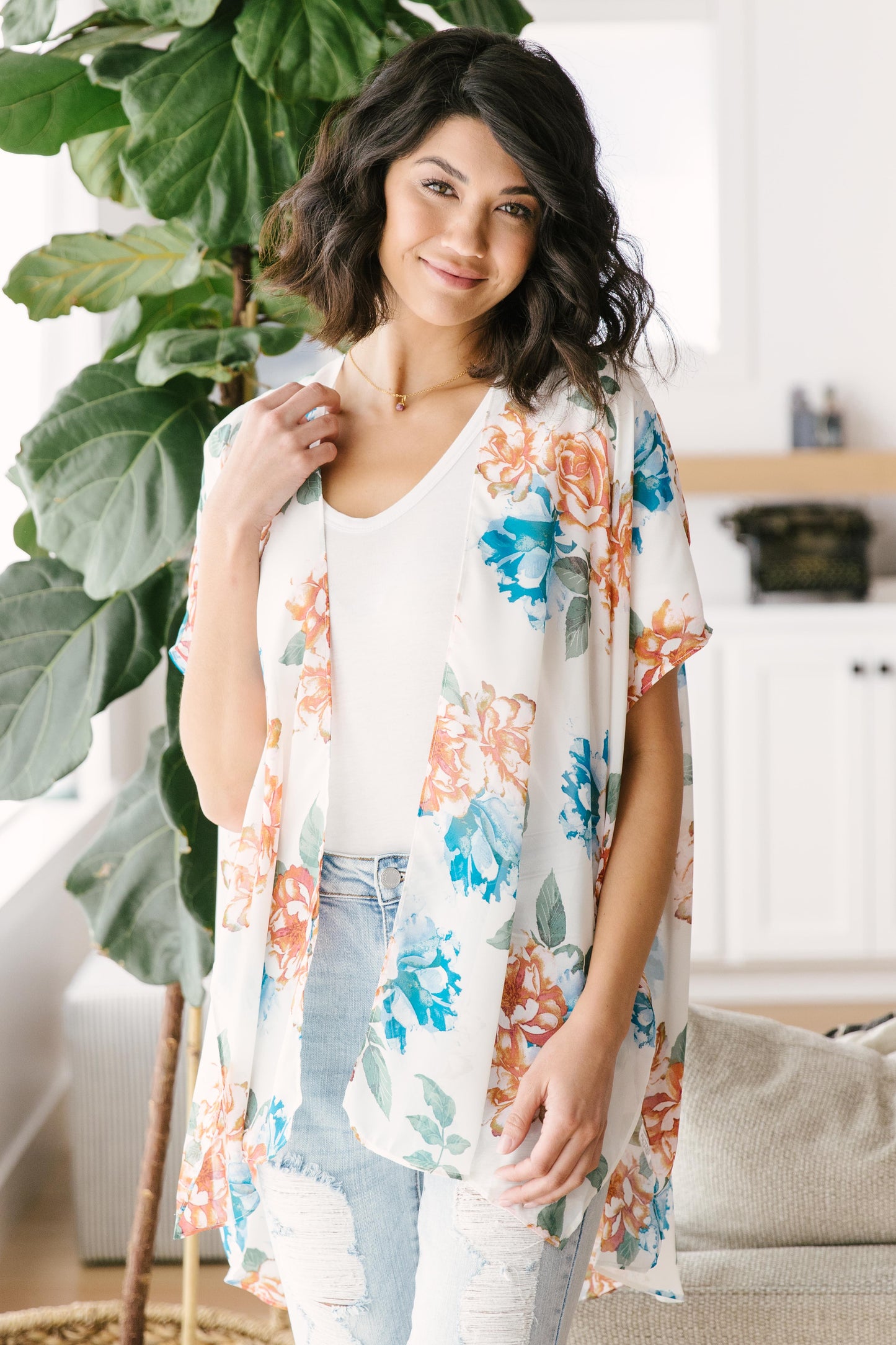 Wildflower Kimono in White