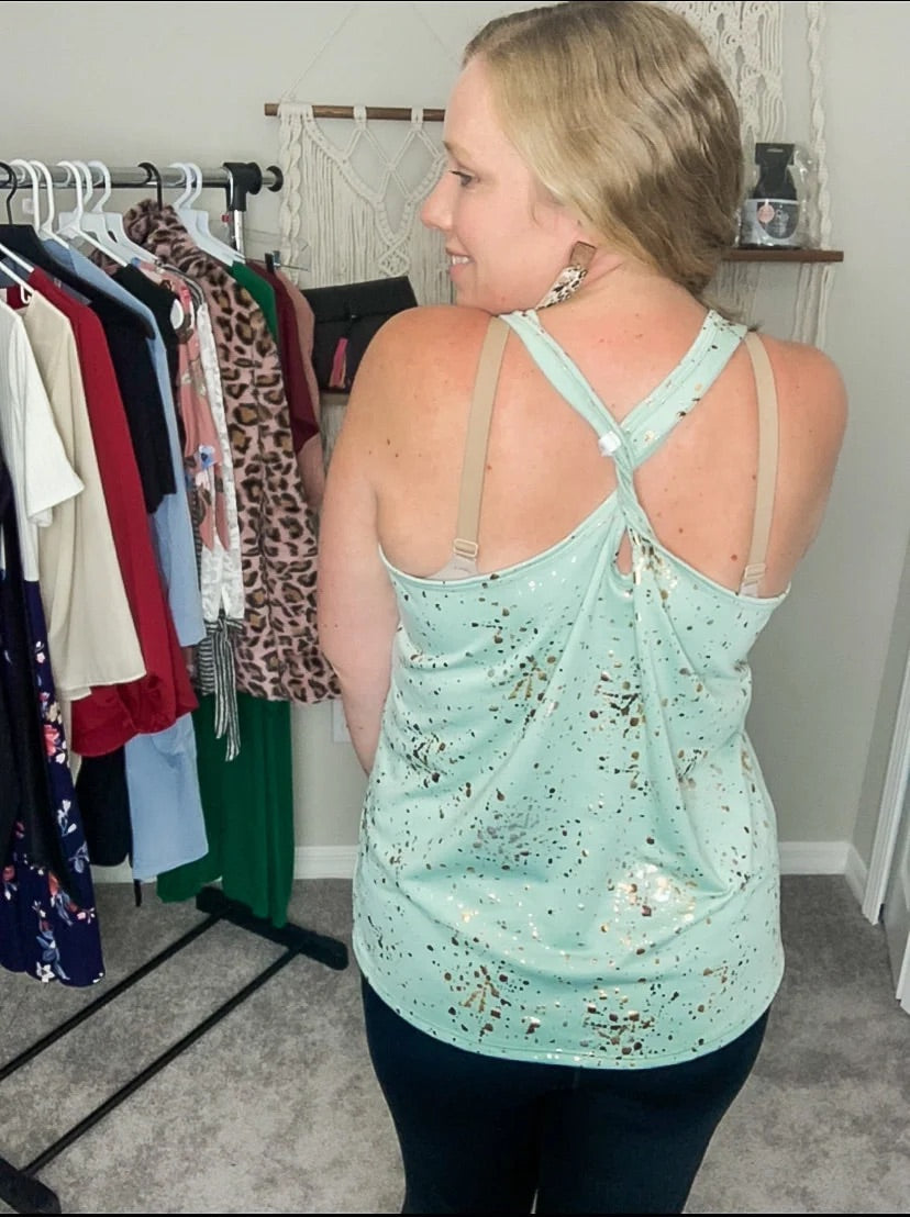 Fiona Foil Twist Back Tank