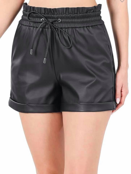 Faux Leather Shorts