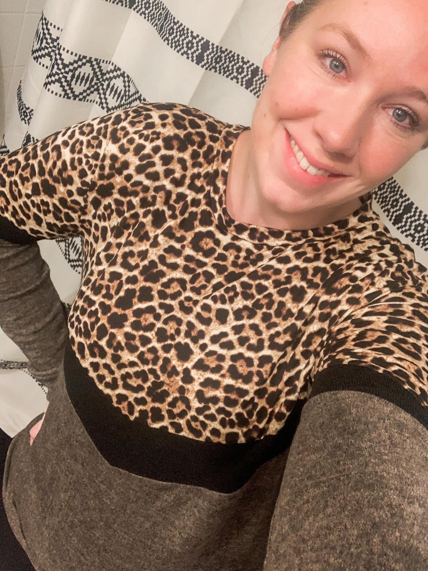 Leopard Chevron Pullover