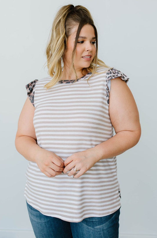 Just A Bit Of Leopard Striped Top