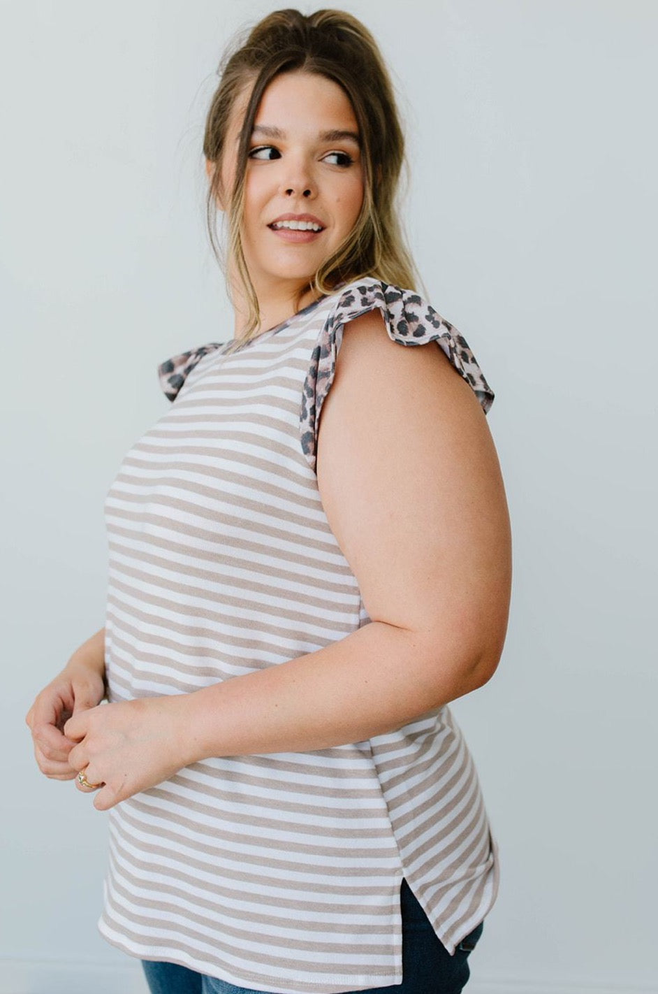 Just A Bit Of Leopard Striped Top